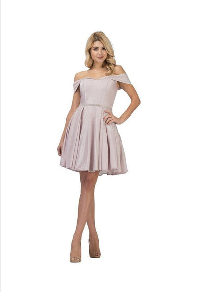 Chicas DM4014 Floor-Length Off-Shoulder Long Chic Style Fabric Dress