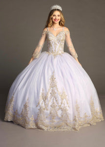 Lilac And Gold Quinceanera Dresses