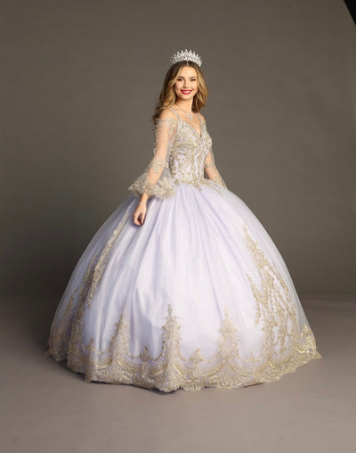 Chicas F3033L Romantic Quinceañera Royal BallDress Sweetheart Long Tulle Dress