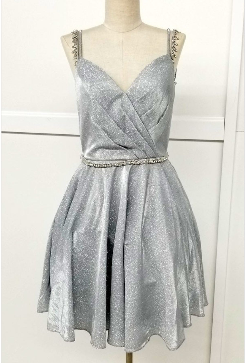 Chicas J007 Floor-Length Long Short Strappy Chic Style Fabric Dress