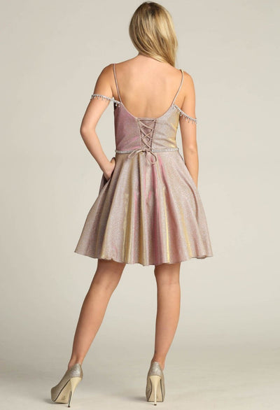 Chicas J007 Floor-Length Long Short Strappy Chic Style Fabric Dress