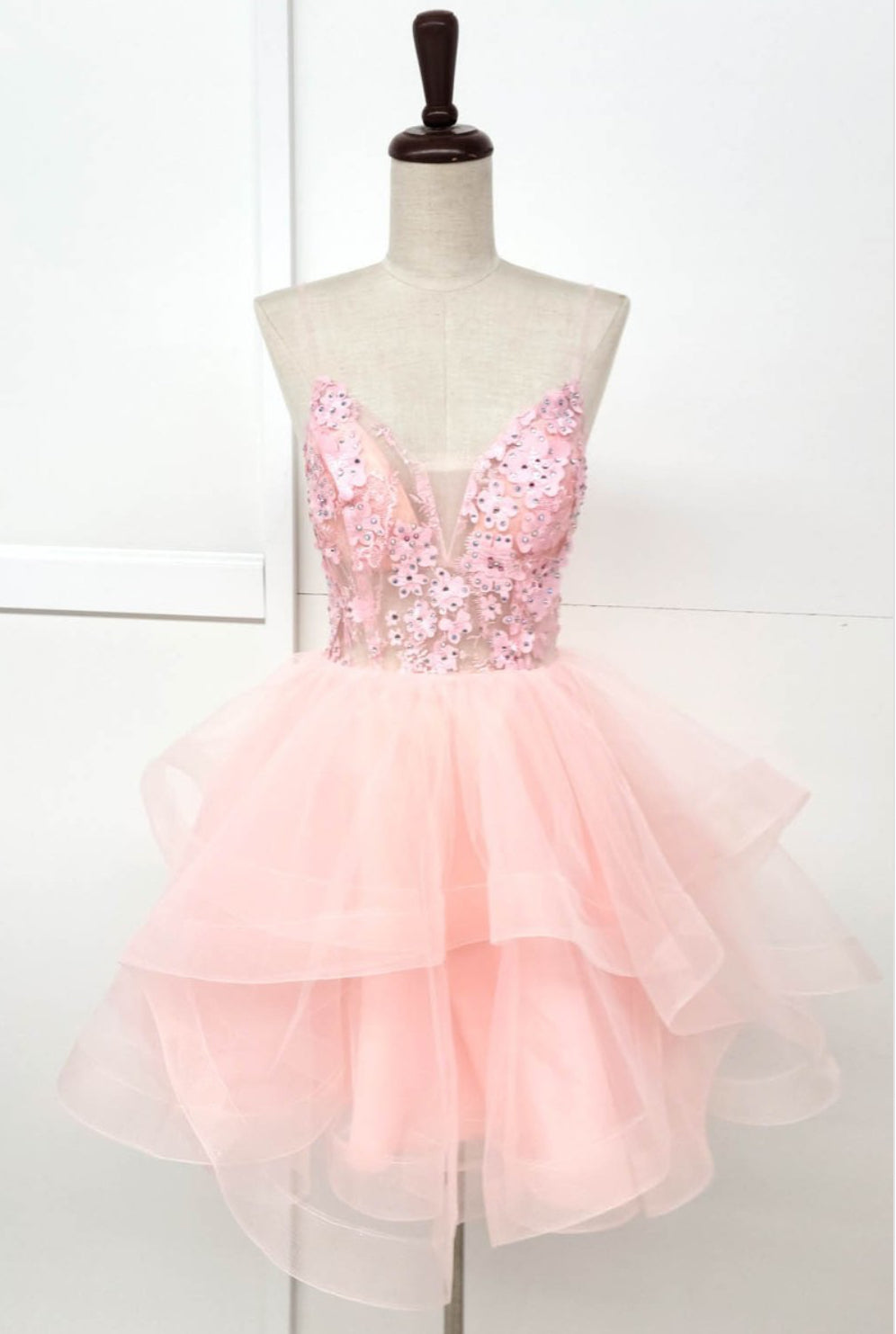 Chicas C320 Floor-Length Long Short Strappy Chic Style Fabric Dress