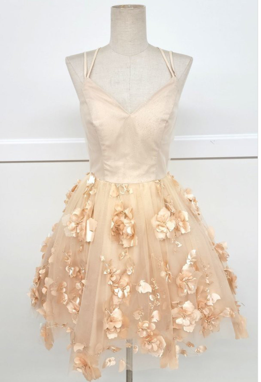 Chicas C319 Floor-Length Long Short Strappy Chic Style Fabric Dress