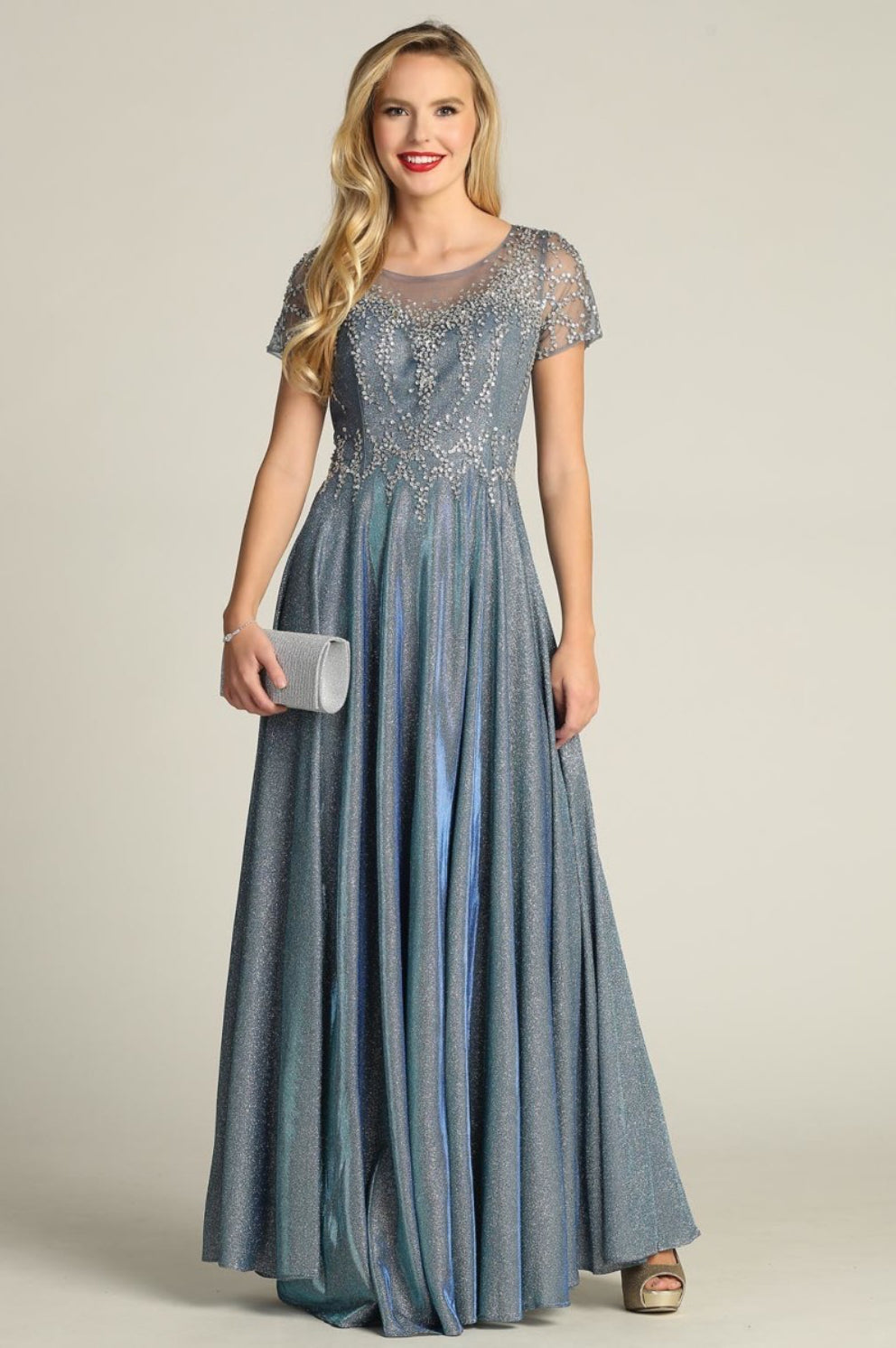 Chicas J002 Floor-Length Long Maxi Formal Style Fabric Dress