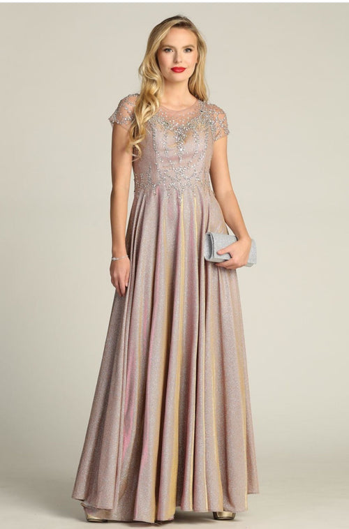 Chicas J002 Floor-Length Long Maxi Formal Style Fabric Dress