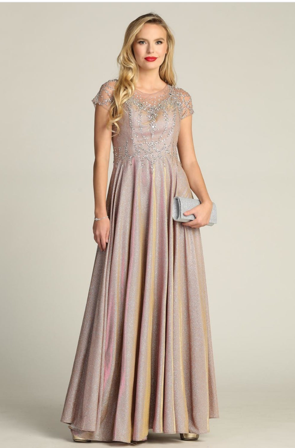 Chicas J002 Floor-Length Long Maxi Formal Style Fabric Dress