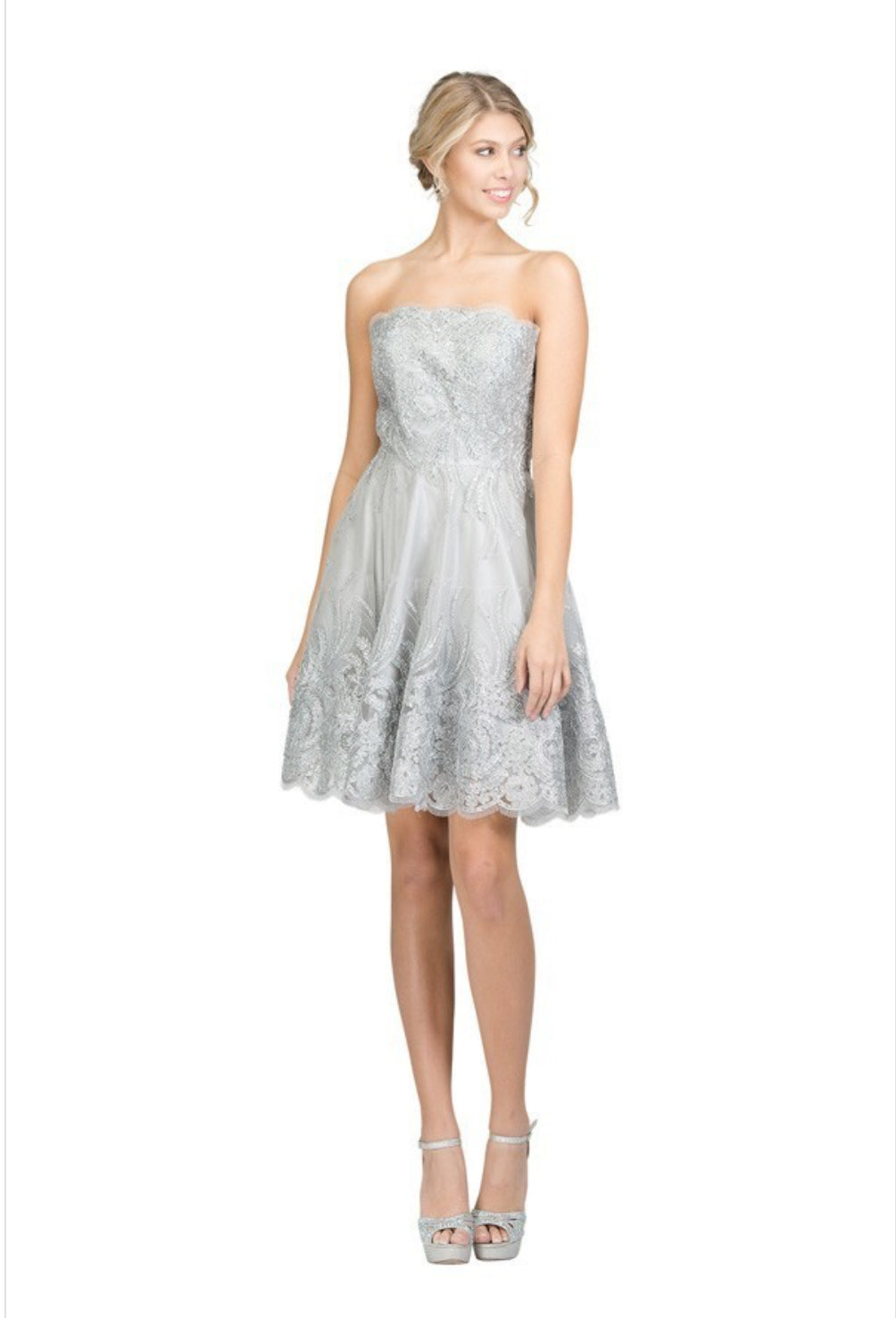 Chicas C1534 Butterfly Floor-Length Long Chic Style Fabric Dress
