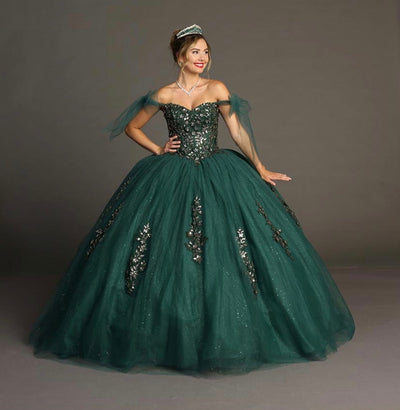 Chicas HF3086 Royal BallDress Sweetheart Floor-Length Corset Sequin Tulle Dress