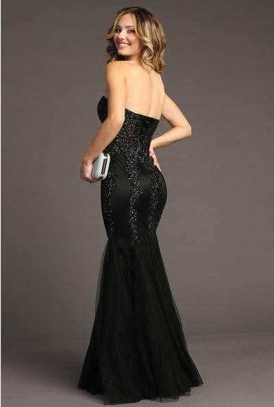Chicas C280 Mermaid Sweetheart Floor-Length Corset Beaded Fabric Dress