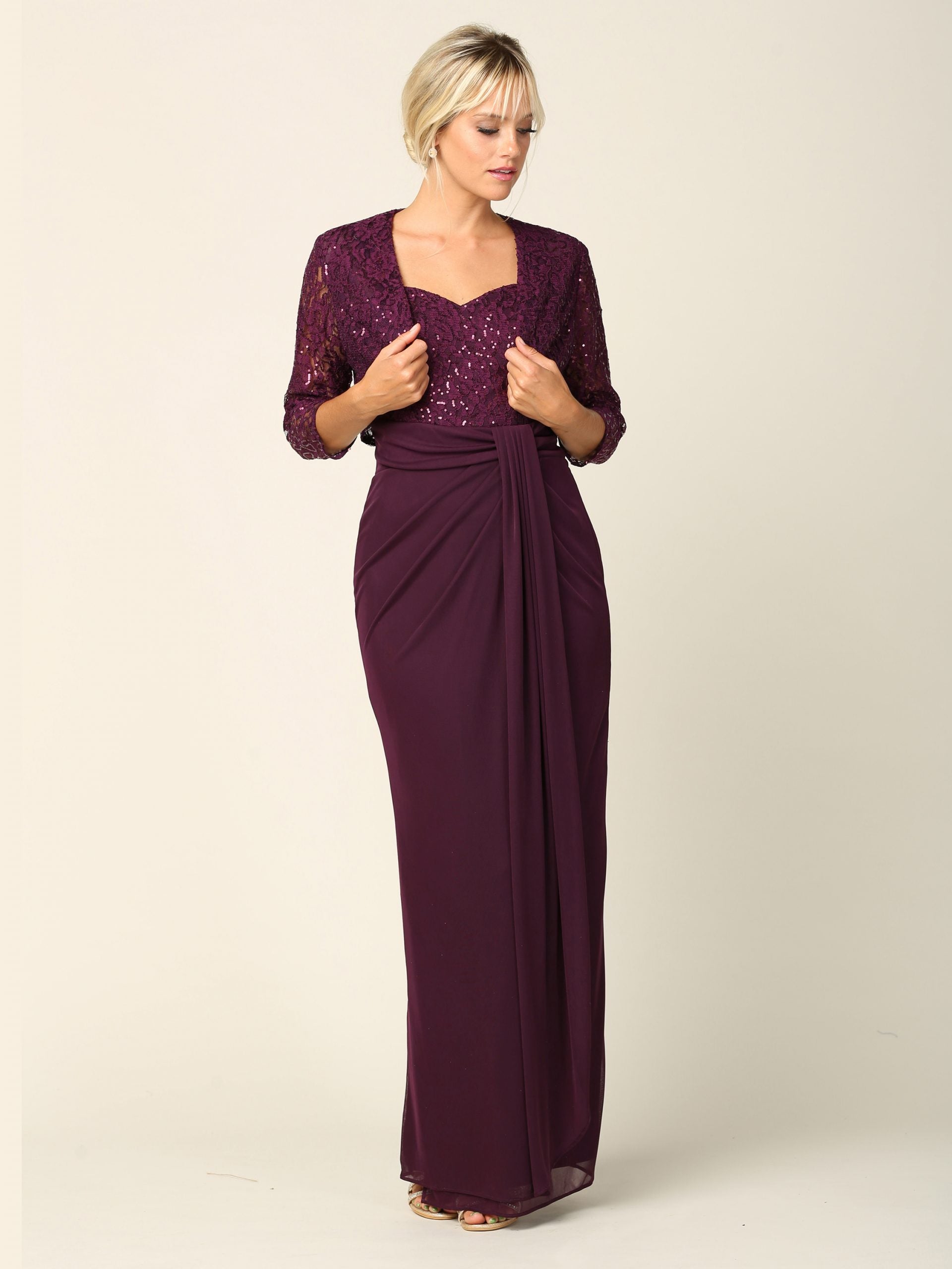 Long 2-Piece Bolero Dress for Mother of the Bride by Eva USA
