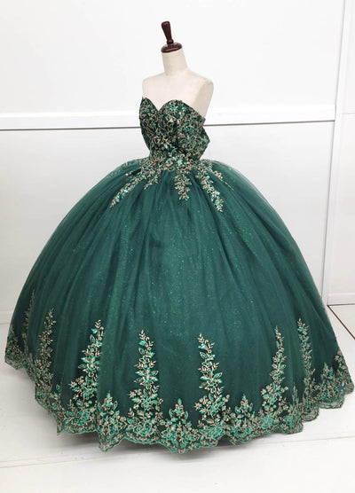 Chicas HF3081 Formal Gold BallDress Sweetheart Floor-Length Sequin Tulle Dress
