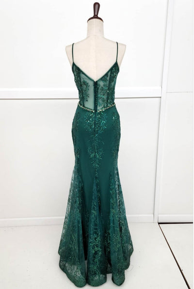 Chicas 4030 Long Mermaid Maxi Beaded Sequin Strappy Fabric Dress