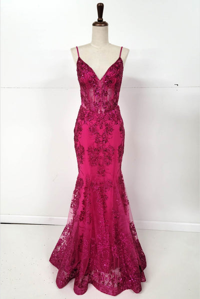 Chicas C813 Evening Mermaid Floor-Length Formal Style Fabric Dress