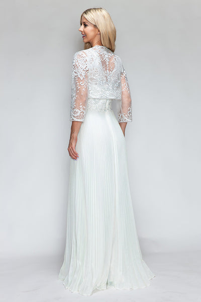 Engagement Dress V-Neck 3/4 Sleeve Wedding Gown By Lenovia 8341