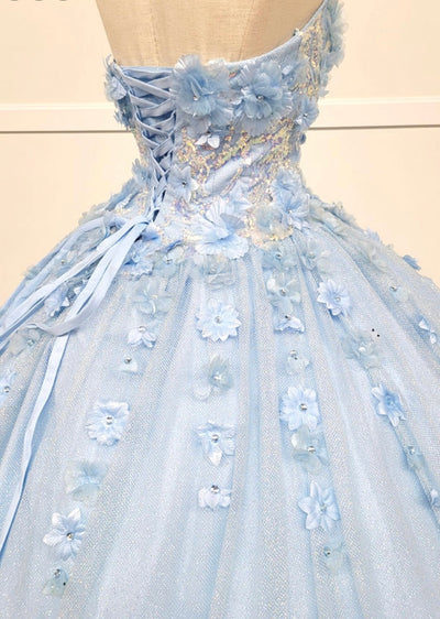 Chicas HF3044 Romantic Printed Royal BallDress Sweetheart Floral Tulle Dress