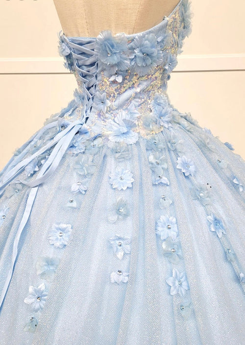 Chicas HF3044 Romantic Printed Royal BallDress Sweetheart Floral Tulle Dress