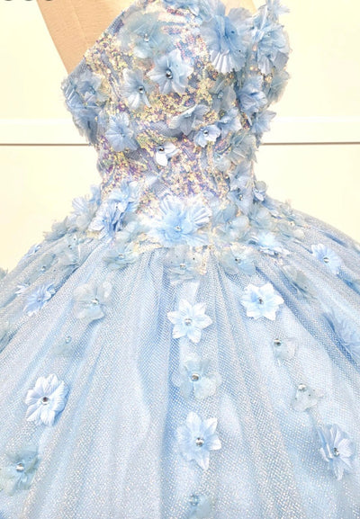 Chicas HF3044 Romantic Printed Royal BallDress Sweetheart Floral Tulle Dress