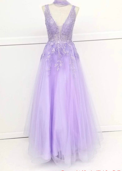Chicas YG5023 Elegant Printed Prom Blush A-Line Illusion Tulle Dress