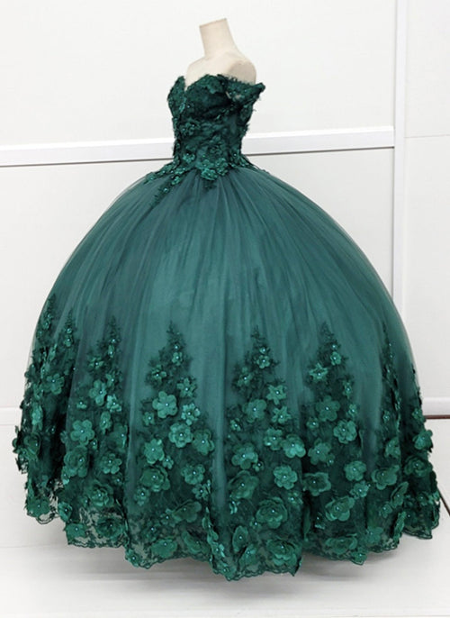 Chicas HF3030 Printed Quinceañera Red BallDress Floral Tulle Dress