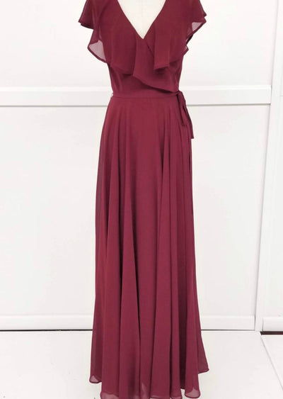 Chicas C2403 Floor-Length Elegant Evening Long Ruffled Chiffon Dress