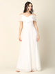 Cold Shoulder Chiffon Wedding Gown with Ruffle Bodice By Eva USA 3263
