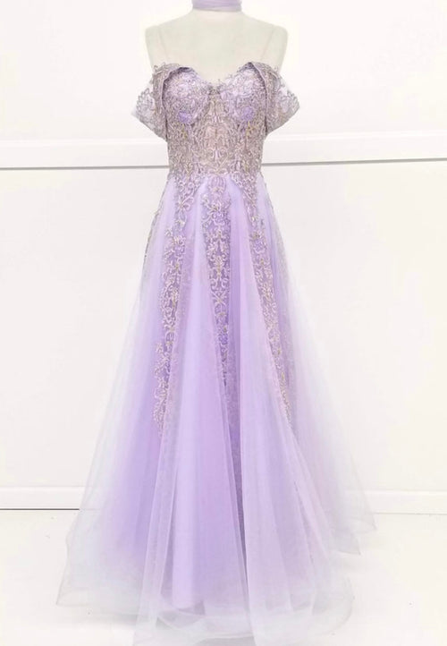 Chicas CA1103 Evening White A-Line Sweetheart Floor-Length Tulle Dress