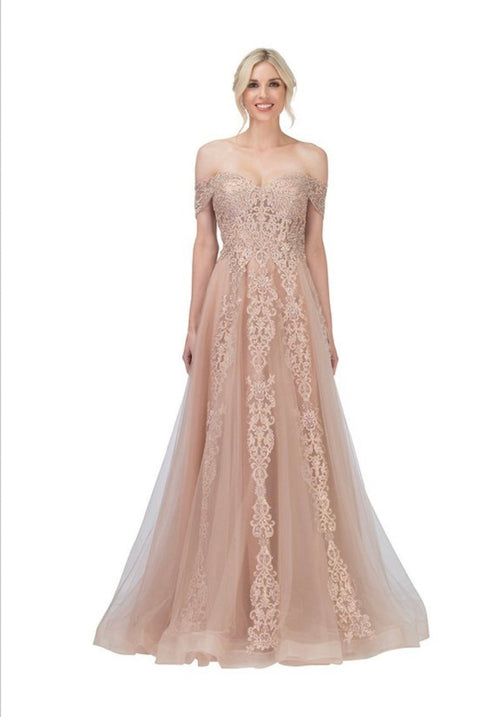 Chicas CA1103 Evening White A-Line Sweetheart Floor-Length Tulle Dress