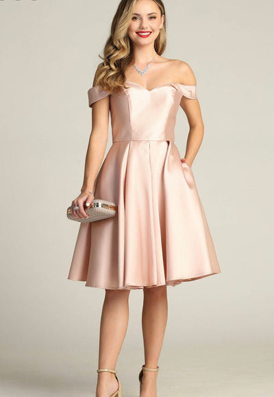 Chicas C7514 Cocktail Red A-Line Sweetheart Pleated Satin Dress