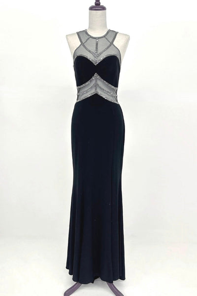 Chicas YG5006 Evening Sheath Illusion Floor-Length Fabric Dress