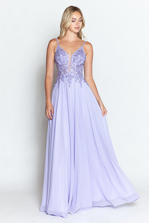 Vestido de fiesta formal sin mangas con escote en V transparente y corpiño de cuentas, bordado, de Lenovia 8185