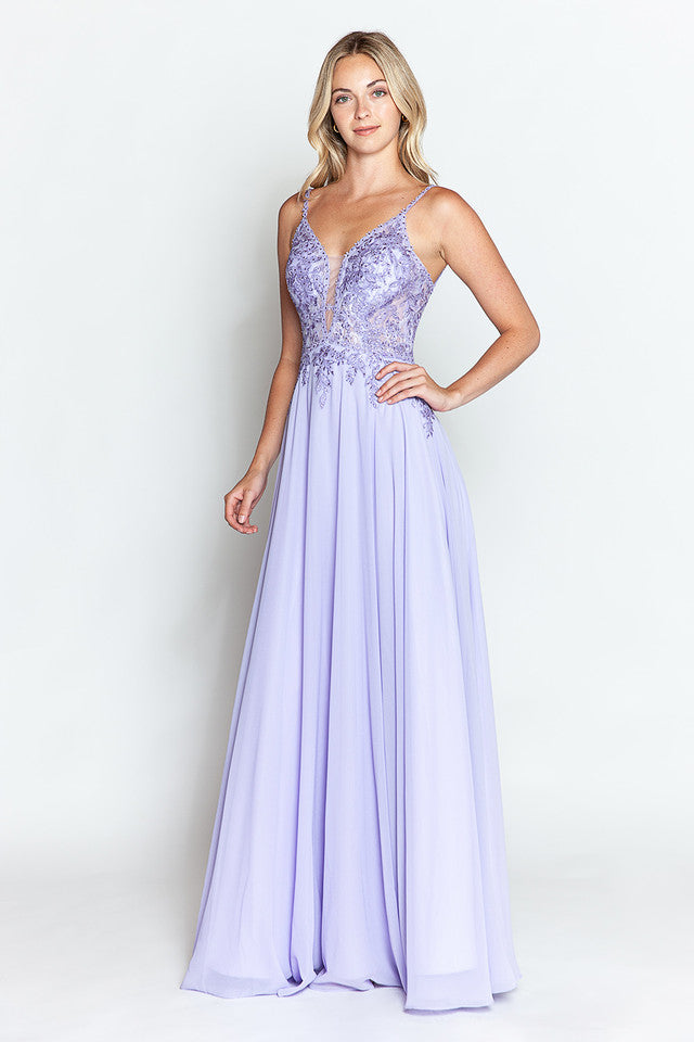 Vestido de fiesta formal sin mangas con escote en V transparente y corpiño de cuentas, bordado, de Lenovia 8185