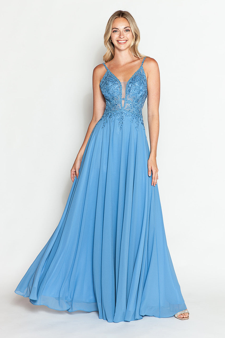 v neck long sleeveless prom dress with beaded bodice See Through Beaded Bodice A-Line Prom Dress with Thigh Split V Neck Long Evening Dress ARD2439
