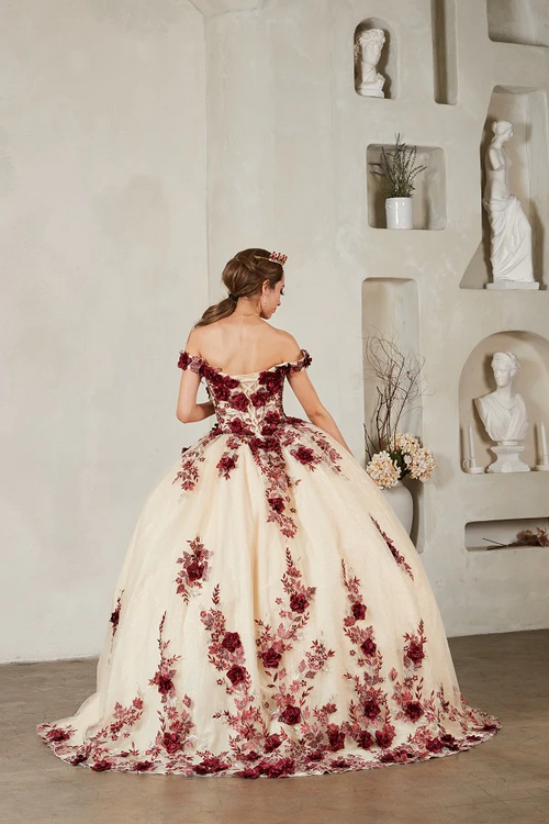 3D Floral Off-Shoulder Ball Gown by Calla SCL30036