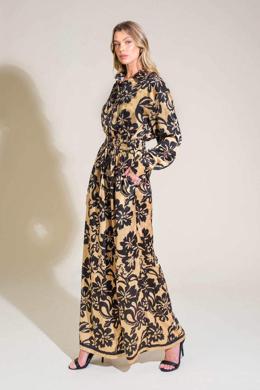 Flying Tomato BLACK TAUPE JUMPSUIT