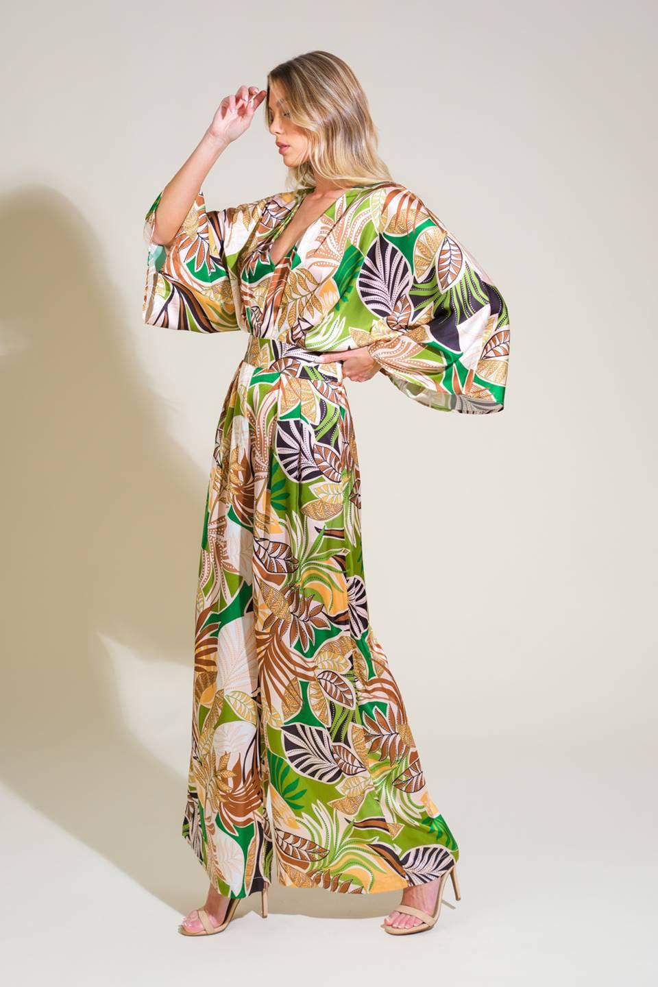 Flying Tomato GREEN BROWN JUMPSUIT
