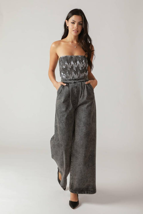 Flying Tomato WASHED BLACK JUMPSUIT