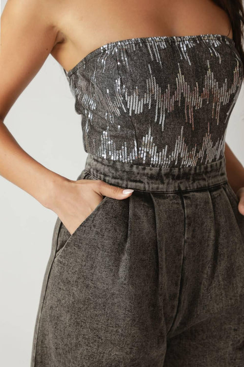 Flying Tomato WASHED BLACK JUMPSUIT