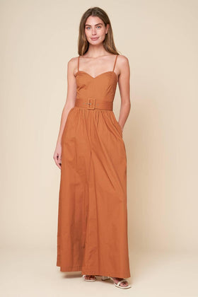 Flying Tomato 8785 Brown Sweetheart Jumpsuit