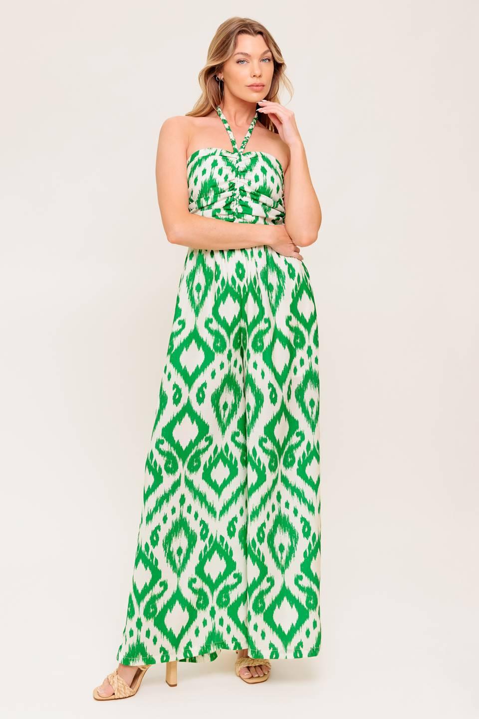 Flying Tomato IVORY GREEN JUMPSUIT