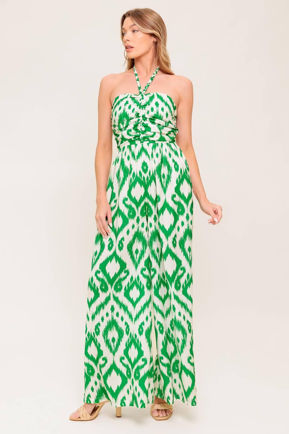 Flying Tomato IVORY GREEN JUMPSUIT