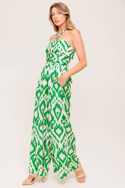 Flying Tomato IVORY GREEN JUMPSUIT