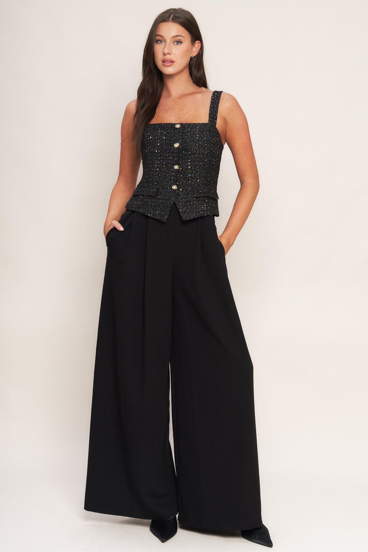 Flying Tomato BLACK JUMPSUIT