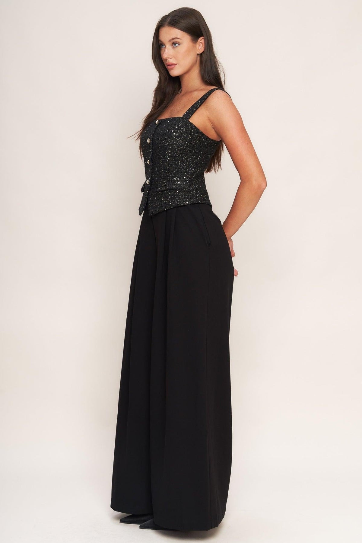 Flying Tomato BLACK JUMPSUIT