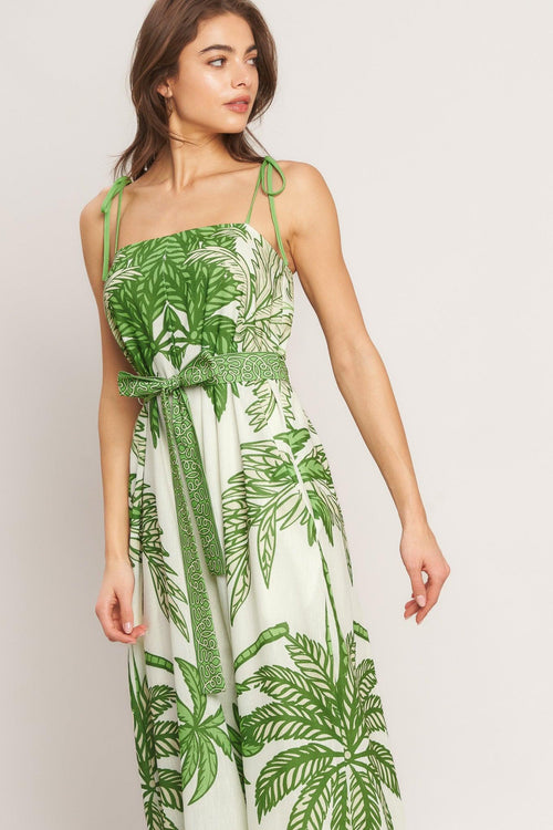 Flying Tomato IVORY GREEN JUMPSUIT