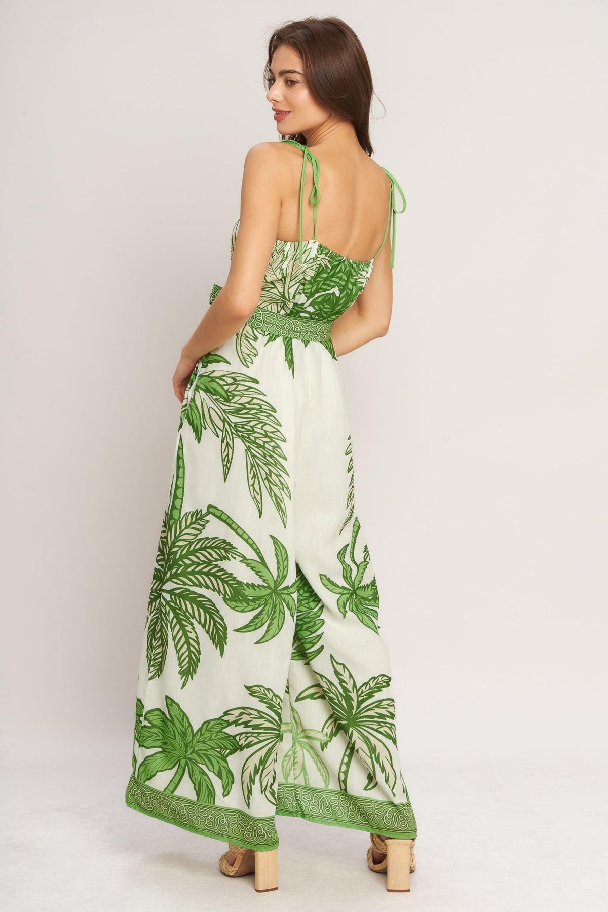 Flying Tomato IVORY GREEN JUMPSUIT