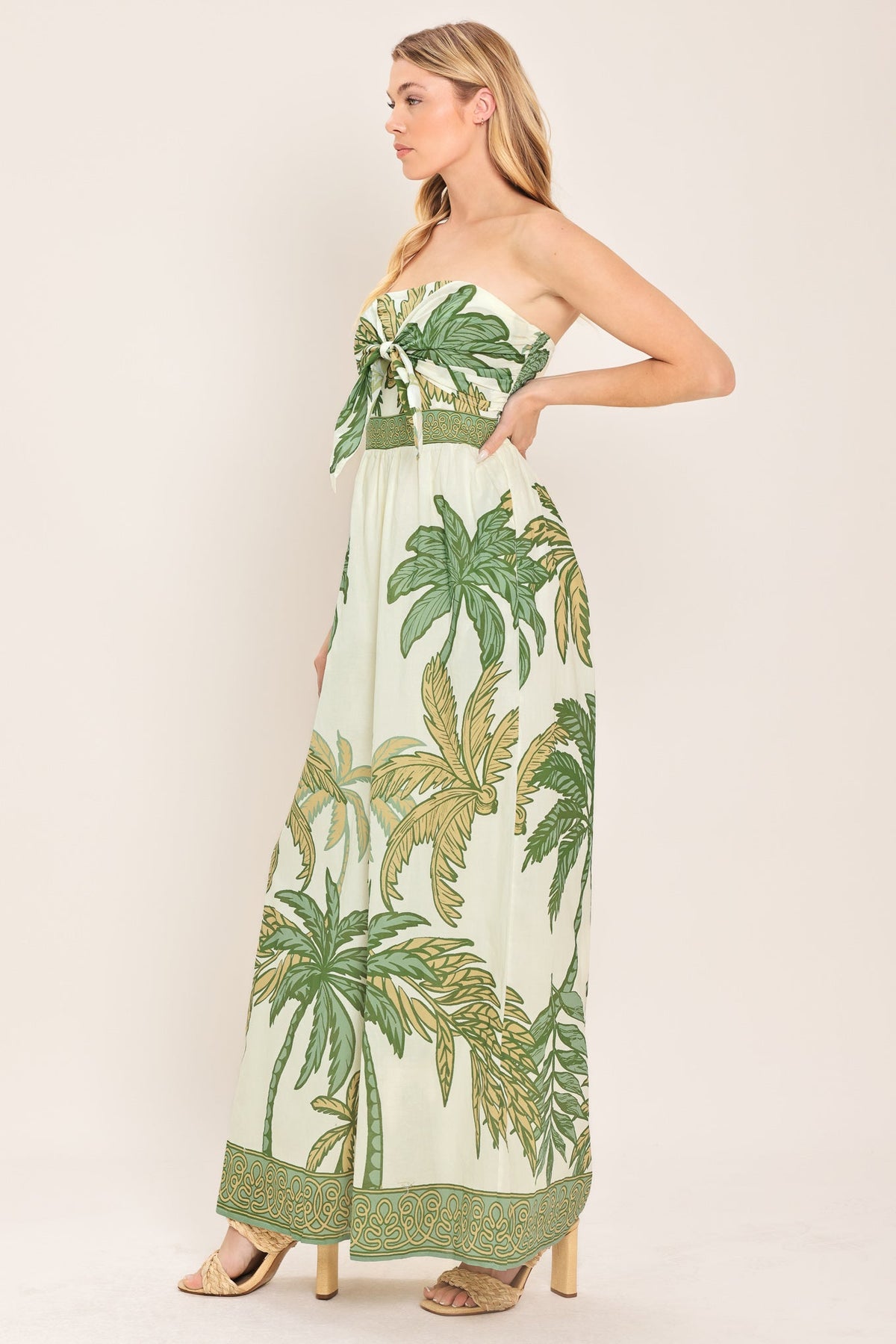 Flying Tomato IVORY OLIVE JUMPSUIT