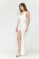 Vestido de novia de corte sirena fruncido con escote en V de Lenovia 5309
