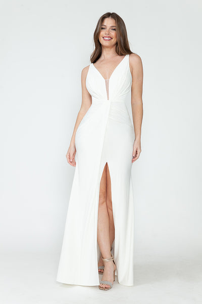 Vestido de novia con escote en V y tirantes finos, corte sirena, de Lenovia 5308