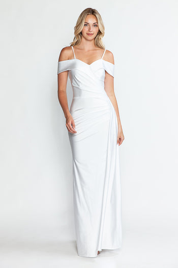 Wedding Dress Off The Shoulder Pleated Engagement Gown By Lenovia 5320