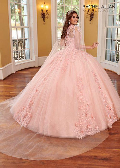 Strapless Sweetheart 3D Floral Lace Appliqué Glitter Tulle Ball Gown by Rachel Allan RQ1111